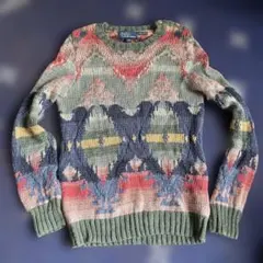 【130】ラルフローレン キッズ ネイティブ柄 ニット セーター Polo