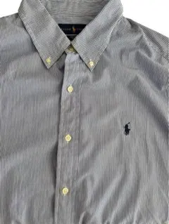 RALPH LAUREN ラルフローレン 長袖ストライプシャツ ブルー　XL