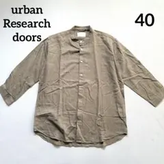 urban Research doors 7分袖バンドカラーシャツ カーキのサムネイル