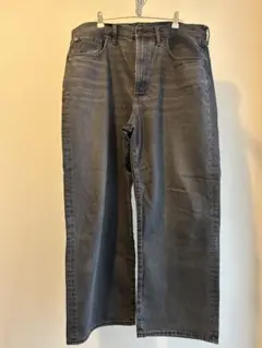 GU グレー ワイドデニムパンツ