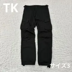 ブラック カーゴパンツ ワークパンツ ウエスト調整可能