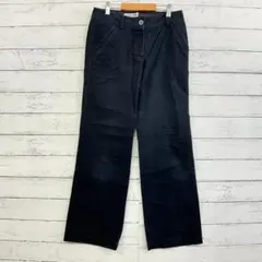 ナチュラルビューティーベーシック ワイドパンツ M 黒 綿100 シンプル