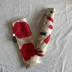 R.I.C.　折りたたみ傘　花柄　赤　白　ベージュ　おしゃれ　持ち運び