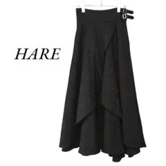 HARE　ジャガードフラシレイヤードスカート　黒　ハレ