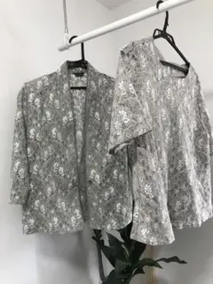 RUBI グレー レースジャケット 半袖