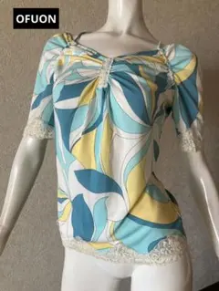OFUON　マーブル柄　カットソー