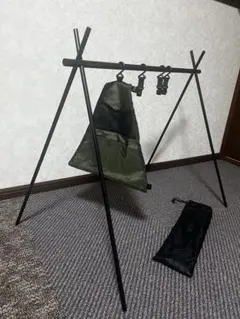 キャンプ用ハンギングラック ツールスタンド フック、収納袋、ポーチのセット