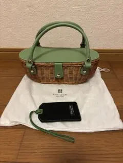 kate spade かごバッグ 緑色