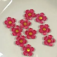 濃いめピンク　5枚花 フラワー　桜　ネイルパーツ