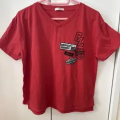 Honeys 半袖 Vネック Tシャツ レッド Sのサムネイル