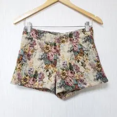 one way ゴブラン 花柄 ショートパンツ