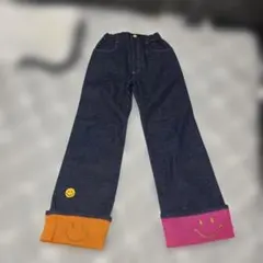 mini-k スマイル刺繍入り デニムロングパンツ【9/15まで】