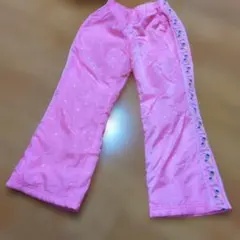 ピンク 星柄 ロングパンツ いちご刺繍