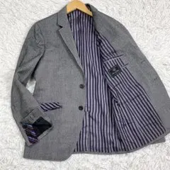 極美品✨メンズビキ ヘリンボーン カシミヤテーラードジャケット L グレー