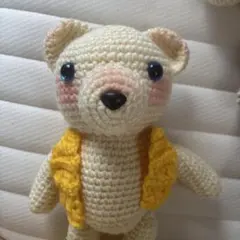 ア*や様 クリーム色のクマのあみぐるみ ハンドメイド