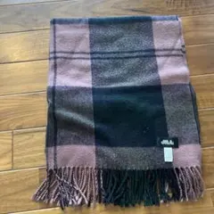 JILL STUART チェック柄ウールストール　ピンク　190✖️74センチ
