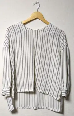 HK WORKS LONDON ストライプ 長袖ブラウス M 匿名配送！