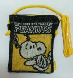 スヌーピー PEANUTS 75th どっとポーチ ショルダーミニ イエロー