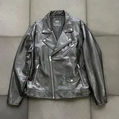 ザラZARA レザー ダブルライダースジャケット黒ブラック　フェイクレザー