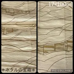 ①❇️アンティーク・着物 金色 地模様 半幅 生地 1枚（17×100㎝）絹 上質
