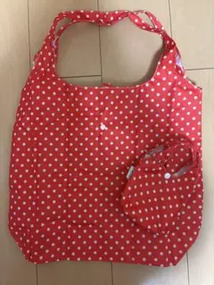 エコバッグ 赤×白 ドット柄