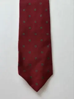 CHANEL 赤 シルク ネクタイ 幾何学模様