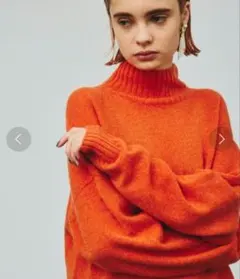 おしゃれ★ユナイテッドトウキョウ　カシミヤ混パフォームハイネックニット　オレンジ