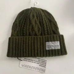 PAPAPAPARK オリーブグリーン ニット帽 48~50