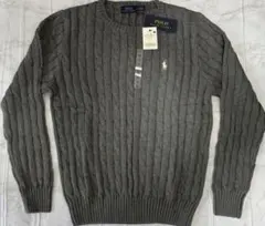 【新品タグ付】POLO RALPH LAUREN ケーブルニット グレー M