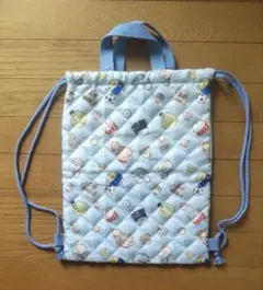 美品 すみっコぐらし キッズ ナップザック キルティング ライトブルー 軽量のサムネイル