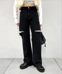 ファスナーデザインツイルパンツのサムネイル