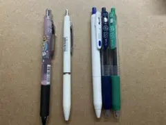 エナージェル、アクロボール、SARASAボールペン5本セット