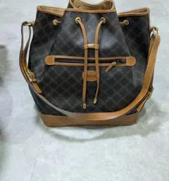 BALLY バリー 巾着 ショルダーバッグ Bロゴ 総柄 ブラウンのサムネイル