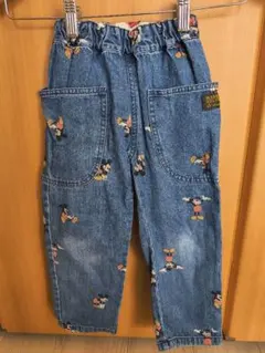 ミッキーマウス柄デニムパンツ サイズ100