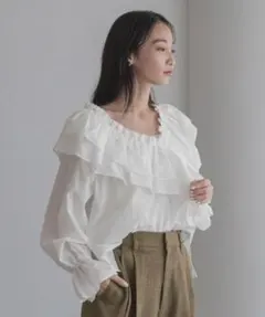 LOWRYS FARM アシメフリルギャザーブラウス ガーリー 可愛い♡のサムネイル