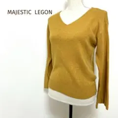 【マジェスティックレゴン】Vネックセーター(M)ワイド袖　ニット　長袖　無地
