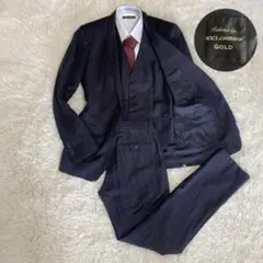 【現行/美品】D&Gゴールド　スリーピース　セットアップスーツ　44 M