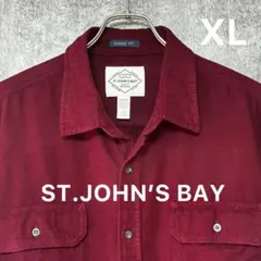 ✅【ST.JOHN’S BAY】シャモアクロスシャツXL バーガンディ