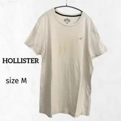 HOLLISTER ワンポイントロゴ Tシャツ M ベージュ メンズ 半袖