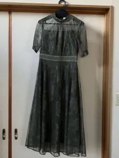 【LEJA】ハイネック花柄レースドレスワンピース結婚式 S