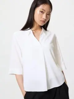 UNIQLO レーヨンブラウス　スキッパー シャツ