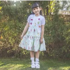 mezzo piano メゾピアノトップス 羽織り フルーツ刺繍 カーディガン