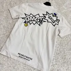 200M44　パーリーゲイツ　モックネック　シャツ　白　PG　半袖