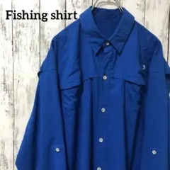 C2388 フィッシングシャツ 長袖シャツ 海外古着 ブルー