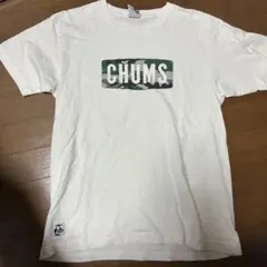 CHUMS チャムス Tシャツ Mサイズ ボックスロゴ カモフラ ホワイトのサムネイル