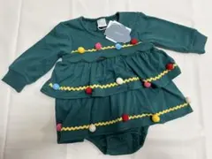 【週末限定値下げ】バースデイ　ツリー ロンパース 80 クリスマス　フタフタ
