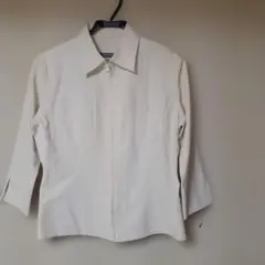 アイボリージッパー付きジャケット 3/4袖