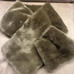 美品 マフラー ティペット フェイクファー