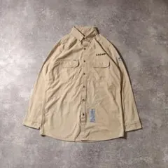 USA製TYNDALEティンデール難燃ワークシャツLADWP刺繍ロゴ古着ベージュ