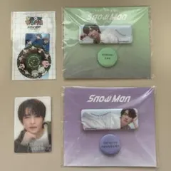 Snow Man 缶バッジセット ステッカー カード 深澤辰哉、阿部亮平
